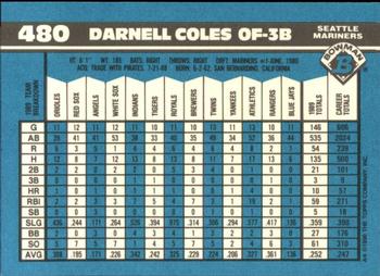 1990 Bowman - Limited Edition (Tiffany) #480 Darnell Coles Back