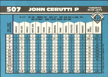 1990 Bowman - Limited Edition (Tiffany) #507 John Cerutti Back