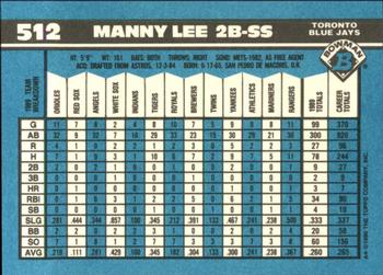 1990 Bowman - Limited Edition (Tiffany) #512 Manuel Lee Back