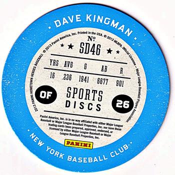 2013 Panini Hometown Heroes - Sport Discs #SD46 Dave Kingman Back