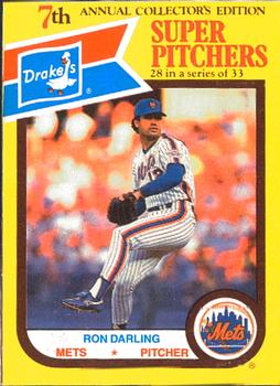 1987 Drake's Big Hitters Super Pitchers #28 Ron Darling Front
