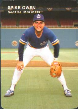 1985 Mother's Cookies Seattle Mariners #7 Spike Owen Front