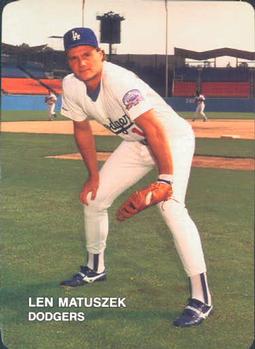 1987 Mother's Cookies Los Angeles Dodgers #20 Len Matuszek Front