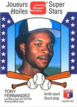 1987 Stuart Bakery Super Stars #27 Tony Fernandez Front