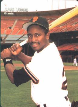 1991 Mother's Cookies San Francisco Giants #17 Jose Uribe Front