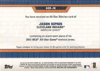 2013 Topps Update - All-Star Stitches #ASR-JK Jason Kipnis Back
