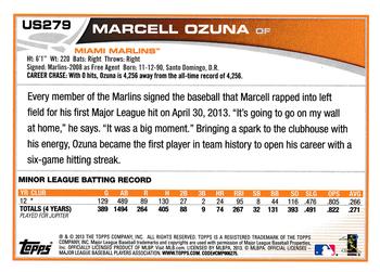 2013 Topps Update - Emerald #US279 Marcell Ozuna Back