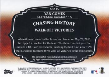 2013 Topps Update - Chasing History Autographs #CHA-YG Yan Gomes Back