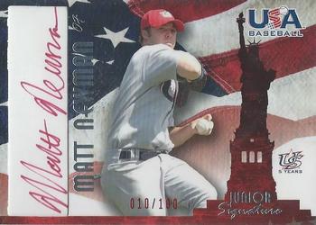 2006-07 USA Baseball Box Set  - Signatures Red #24 Matt Newman Front