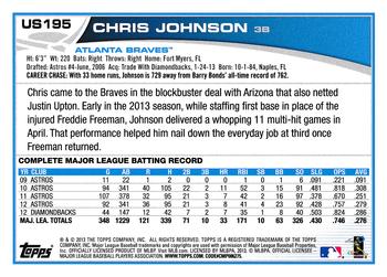 2013 Topps Update - Red #US195 Chris Johnson Back