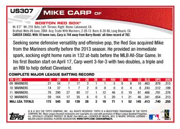 2013 Topps Update - Red #US307 Mike Carp Back