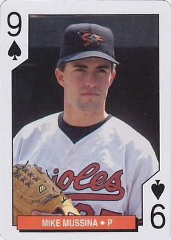1994 Bicycle Baltimore Orioles Playing Cards #9♠ Mike Mussina Front
