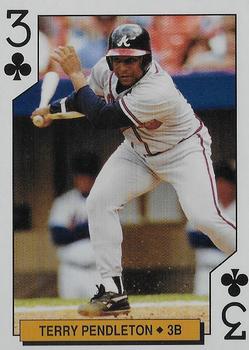 1994 Bicycle Atlanta Braves Playing Cards #3♣ Terry Pendleton Front