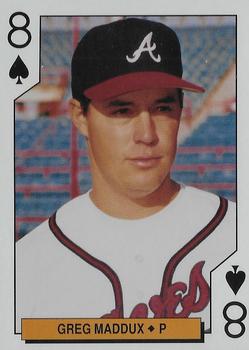 1994 Bicycle Atlanta Braves Playing Cards #8♠ Greg Maddux Front
