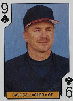 1994 Bicycle Atlanta Braves Playing Cards #9♣ Dave Gallagher Front