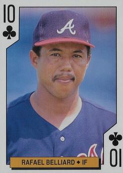 1994 Bicycle Atlanta Braves Playing Cards #10♣ Rafael Belliard Front