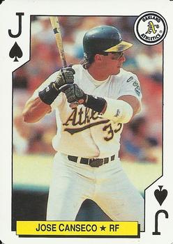 1992 Bicycle All-Stars Playing Cards #J♠ Jose Canseco Front