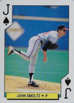1992 U.S. Playing Card Co. Atlanta Braves Playing Cards #J♠ John Smoltz Front