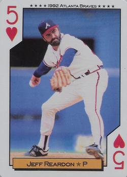 1992 Bicycle Atlanta Braves World Series Playing Cards #5♥ Jeff Reardon Front