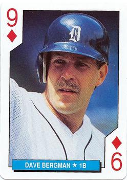 1992 U.S. Playing Card Co. Detroit Tigers Playing Cards #9♦ Dave Bergman Front