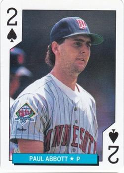 1992 U.S. Playing Card Co. Minnesota Twins Playing Cards #2♠ Paul Abbott Front
