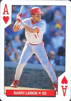 1993 Bicycle Cincinnati Reds Playing Cards #A♥ Barry Larkin Front