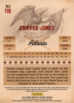 2013 Panini America's Pastime #118 Chipper Jones Back