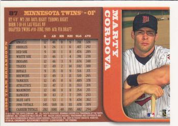 1997 Bowman Chrome #87 Marty Cordova Back