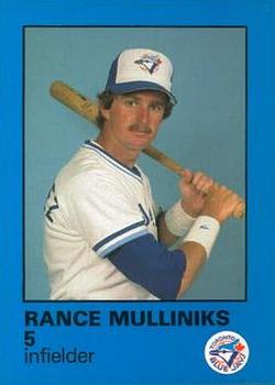 1985 Toronto Blue Jays Fire Safety #NNO Rance Mulliniks Front