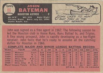 1966 O-Pee-Chee #86 John Bateman Back