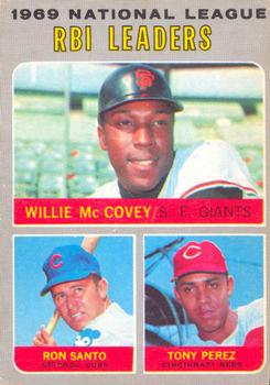 1970 O-Pee-Chee #63 1969 National League RBI Leaders (Willie McCovey / Ron Santo / Tony Perez) Front