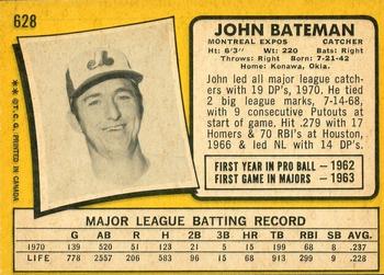 1971 O-Pee-Chee #628 John Bateman Back