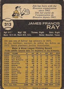 1973 O-Pee-Chee #313 Jim Ray Back