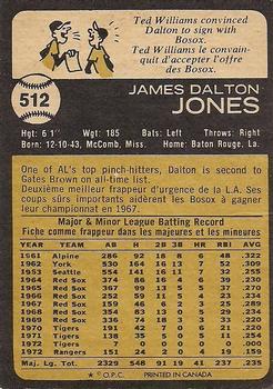 1973 O-Pee-Chee #512 Dalton Jones Back