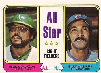1974 O-Pee-Chee #338 All-Star Right Fielders (Reggie Jackson / Billy Williams) Front