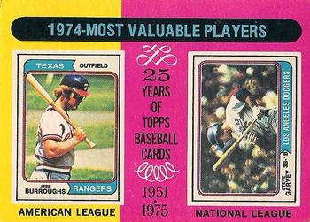 1975 O-Pee-Chee #212 1974 MVPs (Jeff Burroughs / Steve Garvey) Front