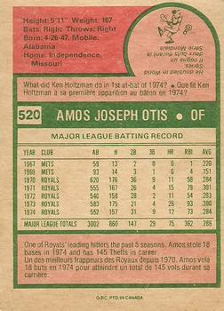 1975 O-Pee-Chee #520 Amos Otis Back