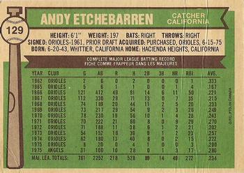 1976 O-Pee-Chee #129 Andy Etchebarren Back