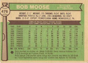 1976 O-Pee-Chee #476 Bob Moose Back