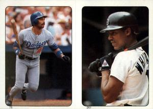 1985 O-Pee-Chee Stickers #75 / 261 Ken Landreaux / Lou Whitaker Front