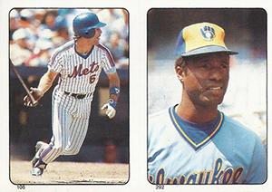 1985 O-Pee-Chee Stickers #106 / 292 Wally Backman / Ben Oglivie Front