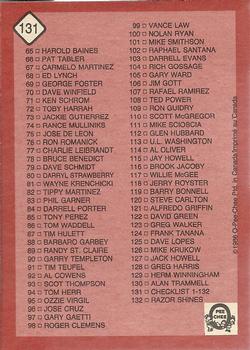 1986 O-Pee-Chee #131 Checklist: 1-132 Back