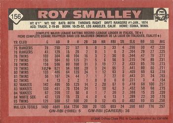 1986 O-Pee-Chee #156 Roy Smalley Back