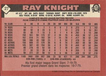 1986 O-Pee-Chee #27 Ray Knight Back