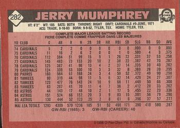 1986 O-Pee-Chee #282 Jerry Mumphrey Back