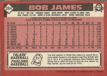 1986 O-Pee-Chee #284 Bob James Back