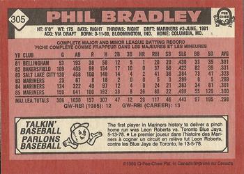 1986 O-Pee-Chee #305 Phil Bradley Back