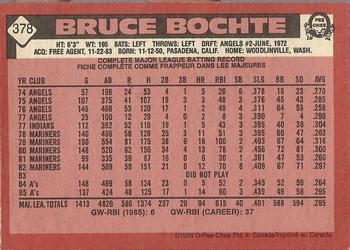 1986 O-Pee-Chee #378 Bruce Bochte Back