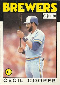 1986 O-Pee-Chee #385 Cecil Cooper Front