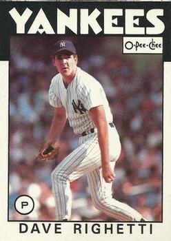 1986 O-Pee-Chee #34 Dave Righetti Front